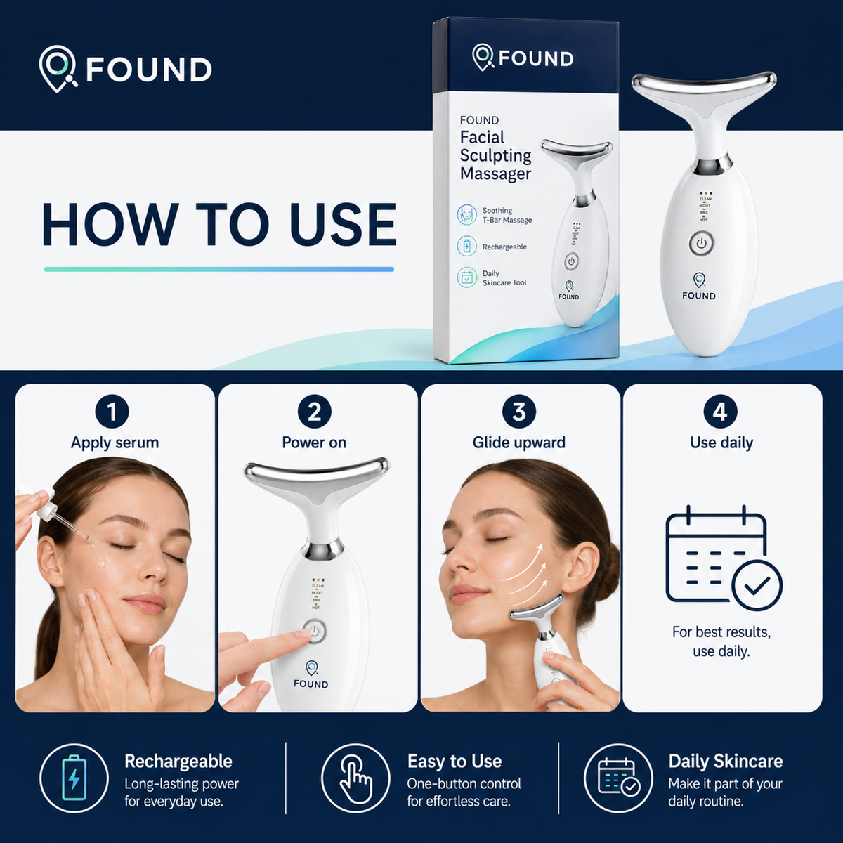 FOUND Facial Sculpting Massager