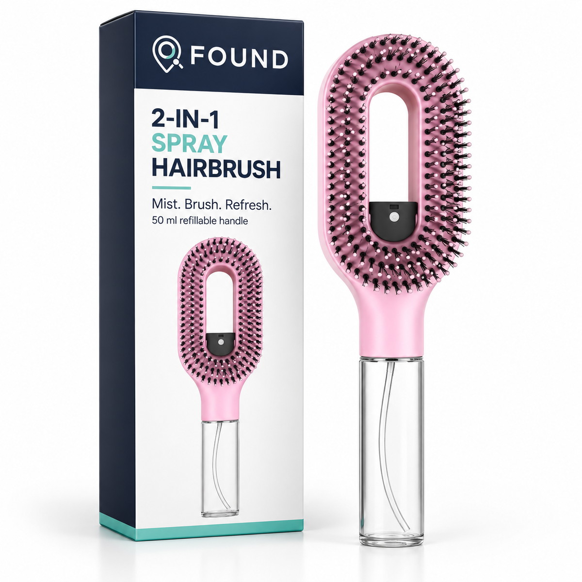 Found 2-in-1 Spray Hairbrush